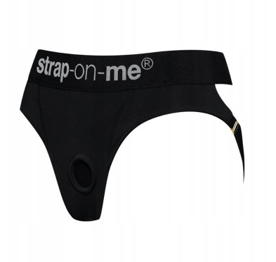 czarne sexowne majtki push up strap-on uprząż S